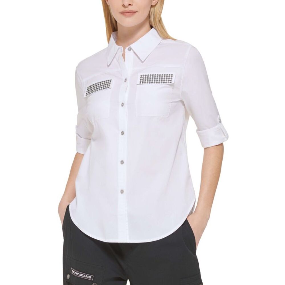 DKNY Jeans Embellished Pocket Shirt
